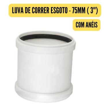 Imagem de Conexões de Esgoto 75mm 3" Branco/Cotovelo/Luva/Tee/Caps/Junção/Luva d
