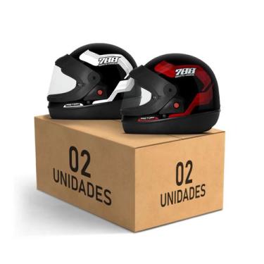 Imagem de Kit 2 Capacetes Sport Moto 788 Fechados Pro Tork Masculino Feminino Se