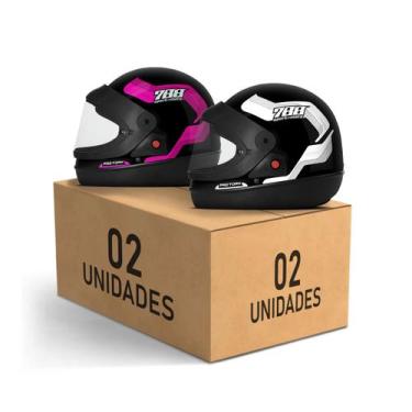 Imagem de Kit 2 Capacetes Sport Moto 788 Fechados Pro Tork Masculino Feminino Se