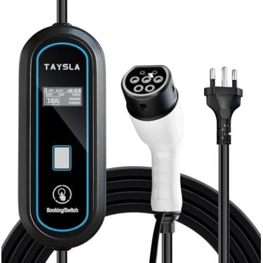 Imagem de TAYSLA Phantom Carregador Carro Elétrico Portátil 3,5 KW Tipo 2 8A 10A 13A 16A Cabo de 3.5M Carros Elétricos e Híbridos Tela LCD Compatibilidade Com BYD Dolphin Mini Song BMW