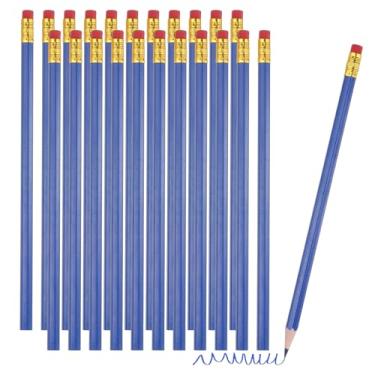 Imagem de PATIKIL Lápis de Cor Apagáveis, 24 Peças, Azul Escuro, Madeira