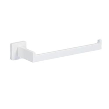 Imagem de Kit de ferragens para banheiro de aço inoxidável branco 40cm barra de toalha suporte para papel higiênico ganchos para roupas suporte para rolo de toalha de banheiro, barra de toalha
