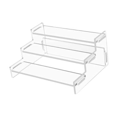 Imagem de ＫＬＫＣＭＳ Acrílico riser expositor perfume suporte multiuso desktop tempero rack cupcake suporte para bonecas cosméticos artesanato, Claro