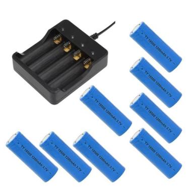 Imagem de Kit Carregador Duplo De 4 Slot Bateria 14500 Mais 8 Bateria 18650, 145