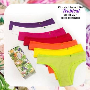 Imagem de Kit 7 Calcinhas em Microfibra Diamantes Lingerie