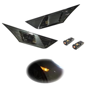 Imagem de Luzes marcadoras laterais de lente âmbar compatíveis com lâmpadas LED de 10ª geração Civic 2016-2021 + lâmpadas T10, substituição Plug-and-Play para OEM #33800TBAA02/34300-TET-H01