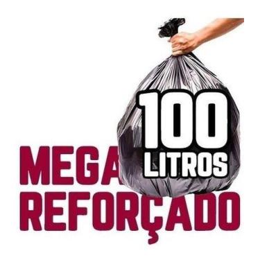Imagem de Mega Reforçado Saco De Lixo 100 Litros 100 Un Preto - HIGIPACK