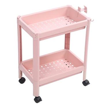 Imagem de Prateleira de armazenamento de banheiro com várias camadas para espaço estreito de plástico (2 camadas (com rodas))