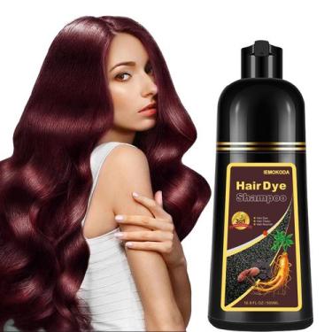 Imagem de Shampoo Fvquhvo Cor Natural de Cabelo para Cobertura Cinza Vermelha 50