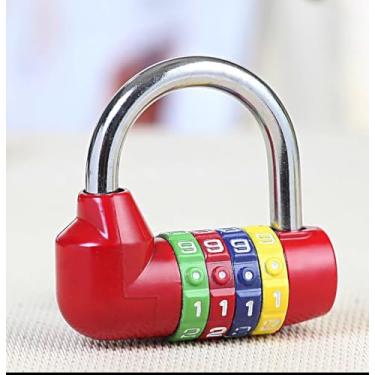 Imagem de Fechadura de combinação arco-íris para armário de 4 dígitos, cadeado impermeável para armários, bolsa, escola, caixa de ferramentas, portão, estojo, ao ar livre, armazenamento de ferrolho (vermelho)