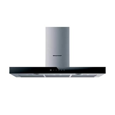 Imagem de Coifa de Parede Brastemp 90 cm com 03 Velocidades + Turbo, Display em LED, Timer, em Vidro Plano e Inox - BAP90AR