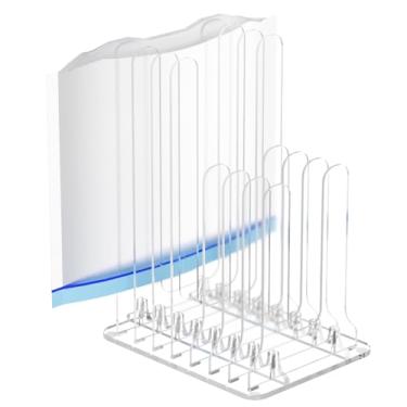 Imagem de Homakover Rack de secagem de saco reutilizável de acrílico, organizador de sacos de silicone e organizador de saco de armazenamento de lanches e sanduíches, secador de saco de freezer de galão