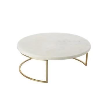 Imagem de Suporte para Bolo Suporte de bolo de mármore de ferro, placa de sobremesa, expositor, bandeja de jóias, prato de sushi, bandeja de servir para casamento, festa de chá Suporte para Sobremesa(Médio)