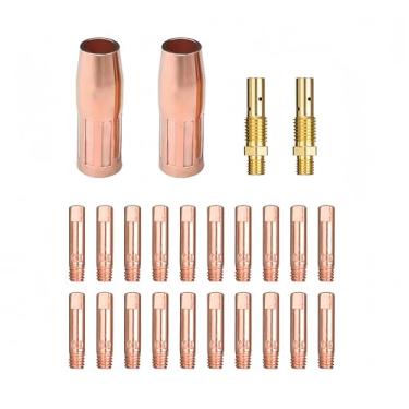 Imagem de Kit de acessórios de tocha de solda Mig 0,035 para pistola de solda Lincoln Magnum 100L Tweco Mini/#1, pontas de contato, bocais de gás de 53 a 127 cm, difusores de gás para tocha de soldagem, cobre