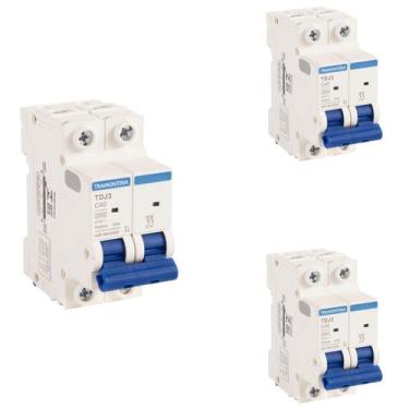 Imagem de 3 Disjuntores 40A Bipolar Tramontina TDJ3 Curva C 3kA