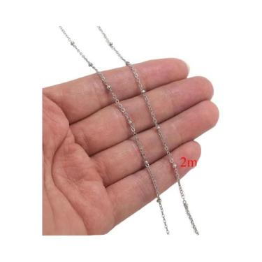 Imagem de Corrente Frisada De Aço Inoxidável De 2 Metros Para Colar DIY Pulseira