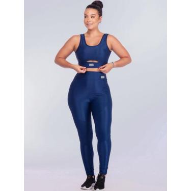 Imagem de Conjunto Esportivo Feminino Tecido Leve Canelado e Brilho Grosso Não M