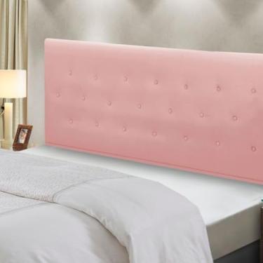 Imagem de Cabeceira Montreal Solteiro, Estofada em Veludo, Madeira de Eucalipto, para Cama Box (Rosa)