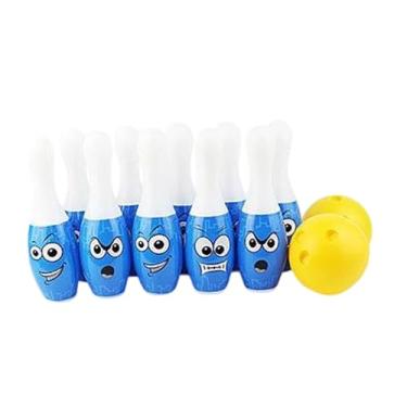 Imagem de Dynwave Conjunto de boliche infantil com pinos e bolas, brinquedos educativos divertidos e interativos para habilidades motoras, jogo esportivo para jardim de