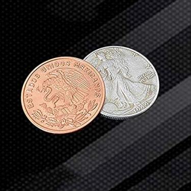 Imagem de Superior Scotch and Soda Mexican Coin Magic Tricks Double Locking Coins Vanishing Magic Close-up Gimmick Illusion Prop Mentalism