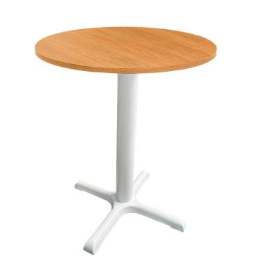 Imagem de Mesa ô Ferro Branco 74 Cm (alt) Base Em X Tampo Mdp Redondo Samba 60 Cm (larg) X 2,50 Cm (alt)