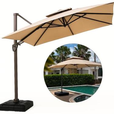 Imagem de Ombrelone Guarda-Sol Articulado Roman 3x3 Alumínio com Base 100L Revom
