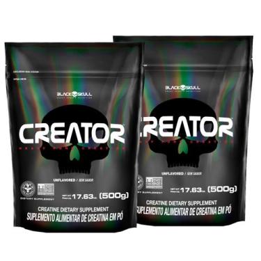 Imagem de 2x creator 500g - 1kg creatina monohidratada pura - BLACK SKULL, N/A, 