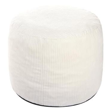 Imagem de WSOFRLAC Pequeno pufe otomano apoio para os pés e pufe pequeno para sofá banquinho para pés para sala de estar sofá boho pufe branco bege pufe otomano 20 x 15 pufes de descanso para os pés