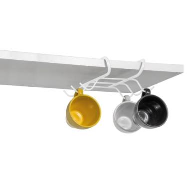 Imagem de Organizador Armário de Cozinha Porta Xicaras Suporte Canecas Sem Furo Branco