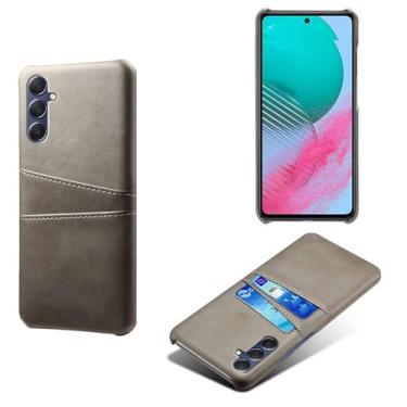 Imagem de Capa compatível com Samsung Galaxy M54 5G, capa de couro PU - Capa de telefone fina à prova de choque com 2 compartimentos para cartão, proteção anti-impressão digital e anti-queda, plástico sintético