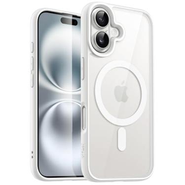 Imagem de JETech Capa Magnética para iPhone 16 Plus 6,7 Polegadas Compatível com MagSafe, Case à Prova de Choque, Moldura de TPU Fosco Cor Sólida, Capinha Parte Traseira Claro Antirriscos (Branco)