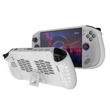 Imagem de CDCHGAM Capa Legion Go S, capa protetora de TPU à prova de choque com suporte e recortes precisos, capa fina antiarranhões para Lenovo Legion Go S-branca