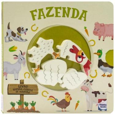 Imagem de Livro - Happy Wood Livro Quebra-cabeça de madeira: Fazenda