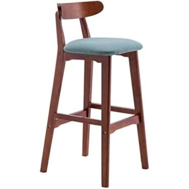 Imagem de Banqueta De Balcão De Cozinha Banqueta De Bar Moderna Minimalista Cadeiras De Bar Estofadas Em Linho Bancos Altos De Madeira Maciça, #2, One Size
