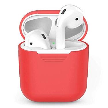 Imagem de 1 capa de fone de ouvido sem fio Bluetooth de silicone TPU para AirPods capa protetora acessórios para Apple Airpods caixa de carregamento (vermelha)