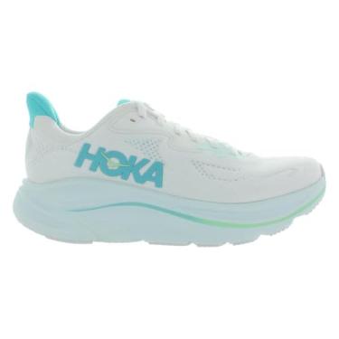 Imagem de HOKA Clifton 10 Tênis feminino, Branco/azul cielo, 39