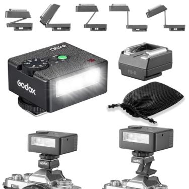 Imagem de GODOX IM30 Mini Flash com FS-R Riser GN15 S1/S2 - Flash de câmera GN 15, 7 níveis de potência, mini flash manual IM30 para Sony zv1/Sony zve10/Ricoh gr3/Fuji f1-230/Canon 6500K ± 200K/3.6S Recycle