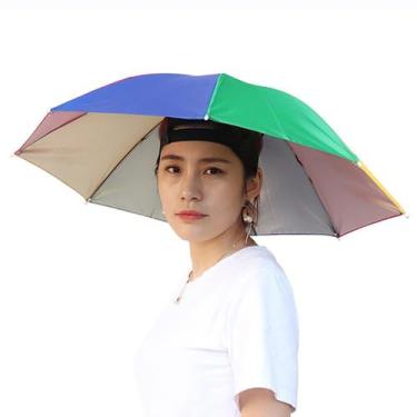 Imagem de Chapéu de guarda-chuva Behandy Rainbow 69 cm de diâmetro para crianças