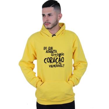 Imagem de Moletom Unissex Canguru Ser Durão Racionais Mcs - Lafre, Amarelo, P