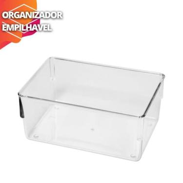 Imagem de Organizador Acrílico Empilhavel Cozinha Gaveta Escritorio - Plas Tutti