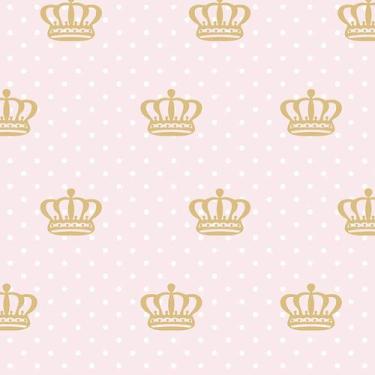 Imagem de Papel de Parede Adesivo Poá Rosa Coroas - 018 - Multimpressão