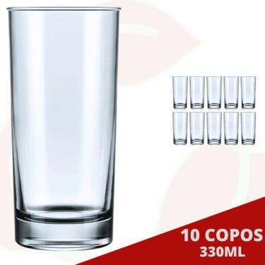 Imagem de 10 Copo Brooklyn Transparente 330ML Bartender Long Drink Suco - NADIR 