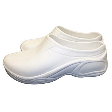 Imagem de M&M Scrubs - Sapatos femininos leves para enfermeiros/tamancos para amamentação, Branco, 9