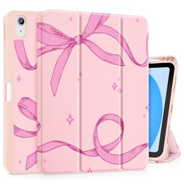 Imagem de Tuiklol Capa para iPad de 11 polegadas (chip A16) 2025 geração 11ª / iPad 11 polegadas 2022 10ª geração, suporte fino para lápis com capa traseira de TPU e suporte de três dobras e despertar/hibernar