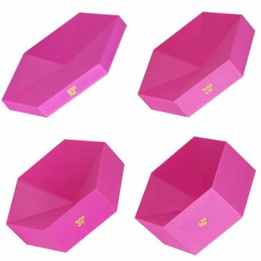 Imagem de ARSTBETY Vitral de 4 camadas, gabarito de solda suculenta, vitral de flor de pétala de 5/6 flor 3D, gabarito de solda suculenta 10° 20° 30° 40° (6 pétalas de rosa)