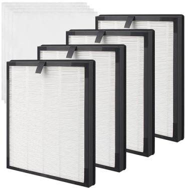 Imagem de Pacote com 4 filtros de substituição para purificador de ar HY4866 compatível com purificador de ar HY4866 3 em 1 com pré-filtro, filtro HEPA H13 verdadeiro
