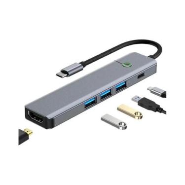 Imagem de Hub USB-C 3.0 Multiportas Com Conversor HDMI 4K, Ethernet RJ45, VGA E 