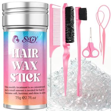 Imagem de Acessórios de cera de cabelo, 500 peças de laços elásticos transparentes para crianças e meninas, 3 pentes de cabelo para mulheres, 2 peças de ferramentas de estilo de laço de cabelo