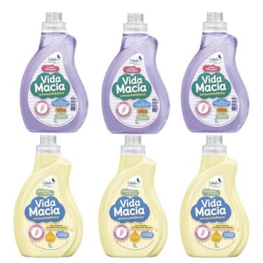 Imagem de Kit Vida Macia: 3Un Lava Roupas 1L + 3Un Amaciante Camomila