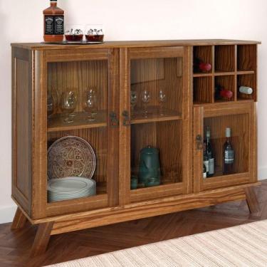 Imagem de Balcão Buffet Paris 3 Portas 1 Prateleira com Vidro Ypê - Rodmoveis, M